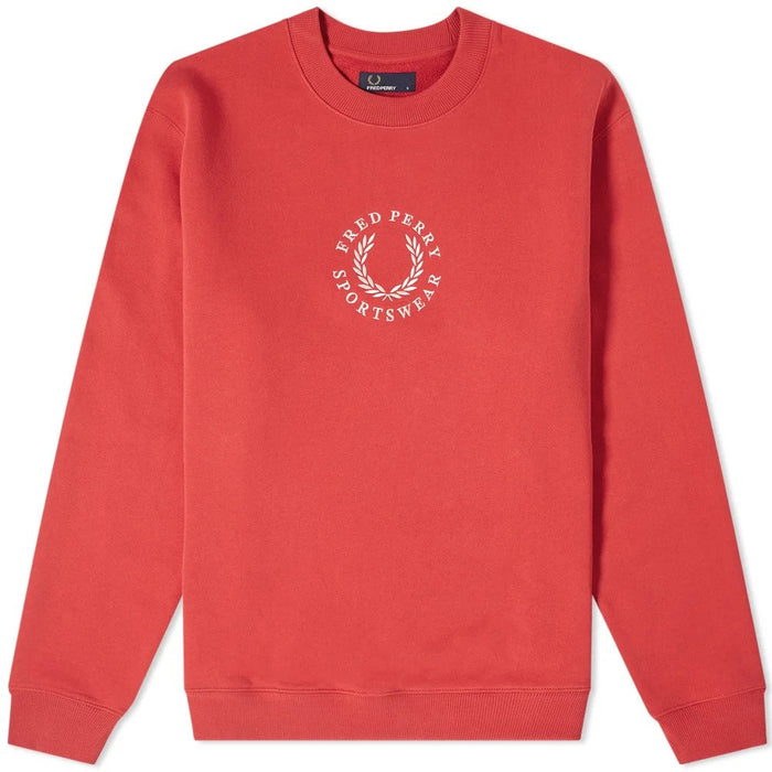 Fred Perry Embroidered Logo Sweatshirt Red
