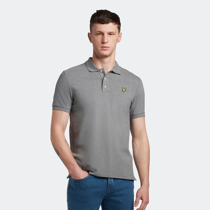 Lyle &amp; Scott Men's Plain Polo Shirt Light Grey Marl