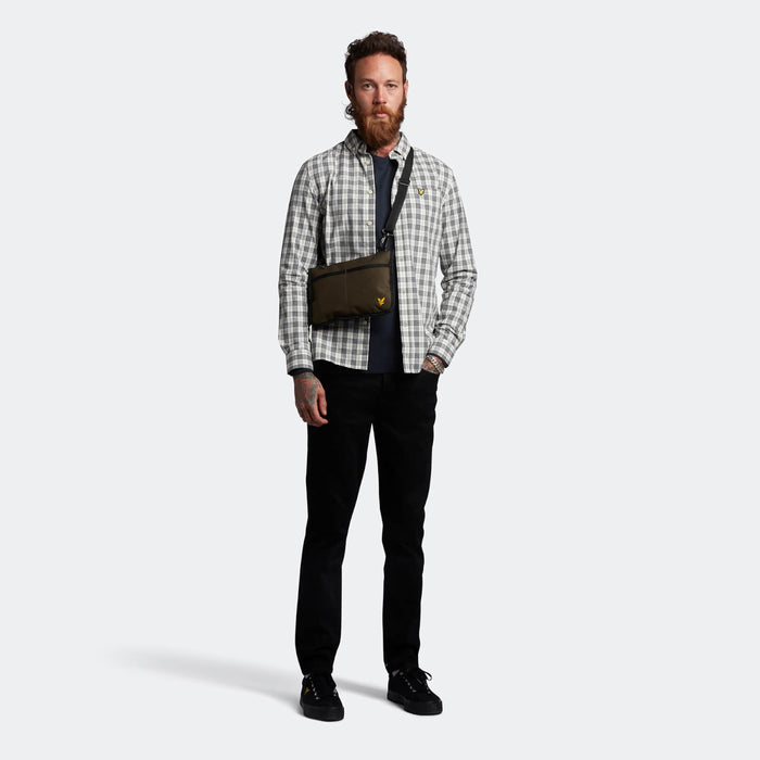 Lyle &amp; Scott Check Poplin Shirt Mid Grey Marl / Touchline White