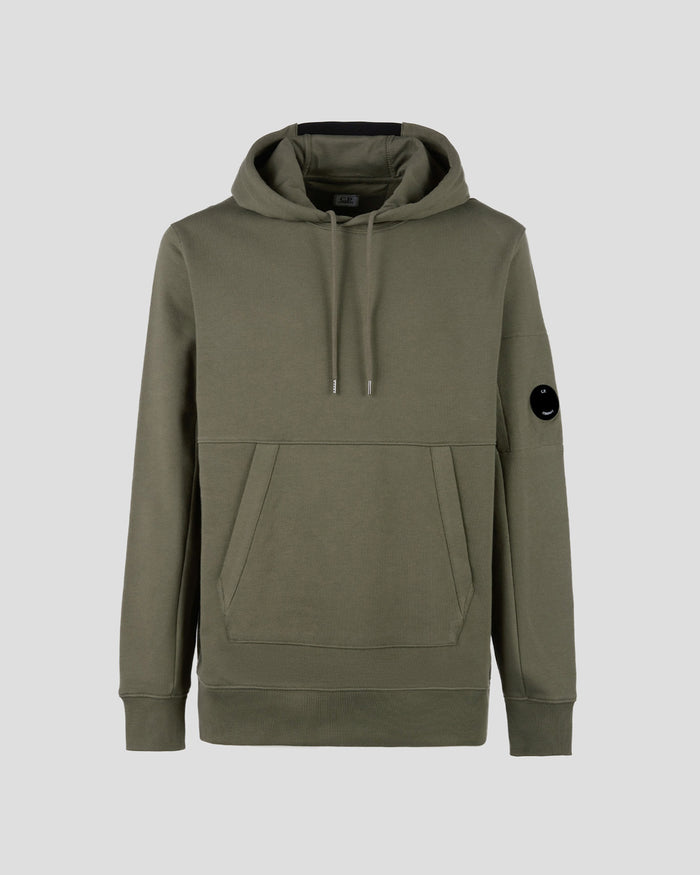 C.P. Company Diagonal Raised Fleece Pullover Hoodie Thyme Green