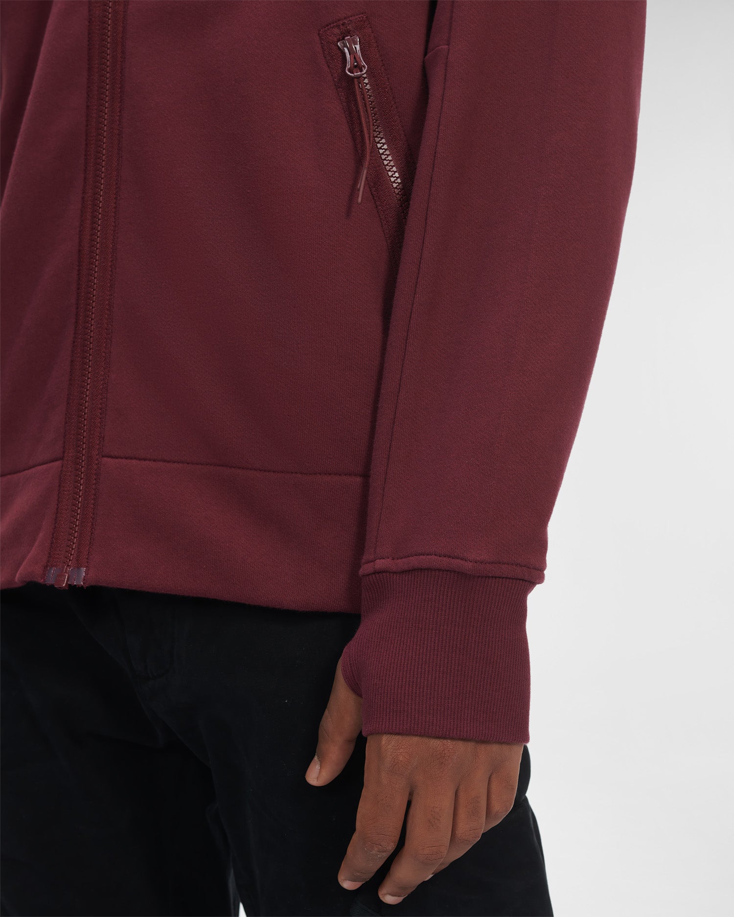 C.P. Company Diagonal Raised Fleece Goggle Hoodie Port Royal Red