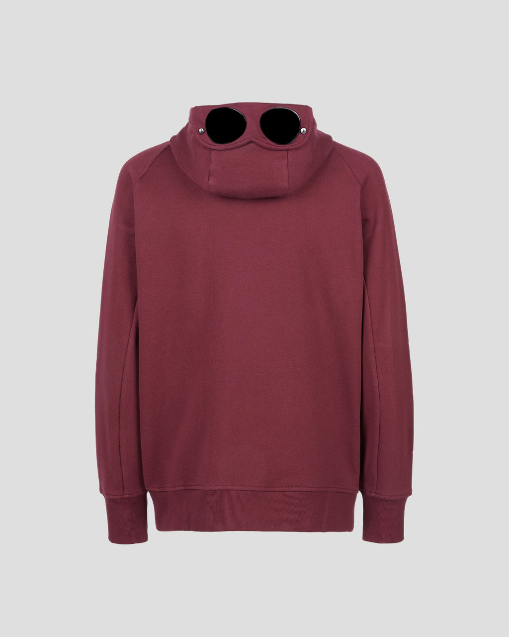 C.P. Company Diagonal Raised Fleece Goggle Hoodie Port Royal Red