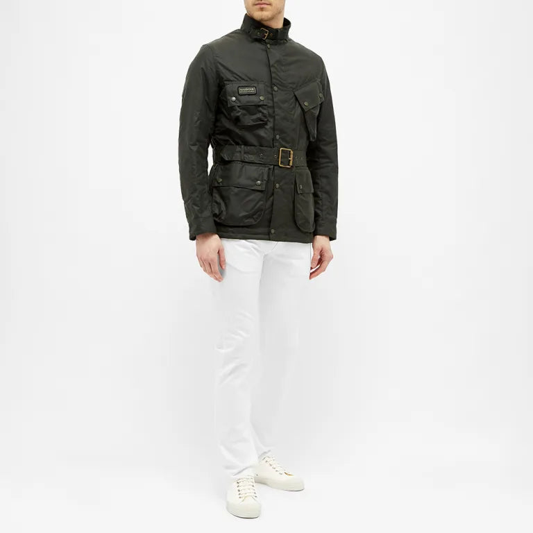 Barbour International New SL International Wax Jacket Sage Green