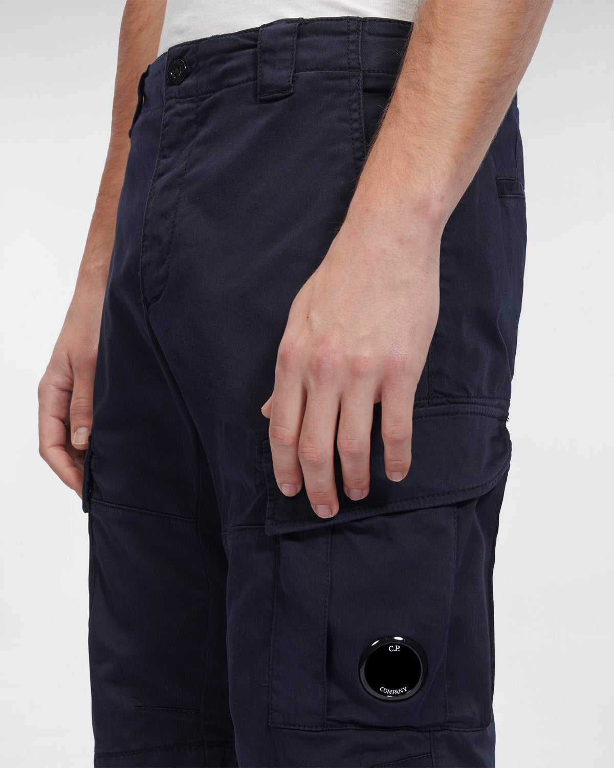 C.P. Company Stretch Sateen Cargo Shorts Total Eclipse Blue