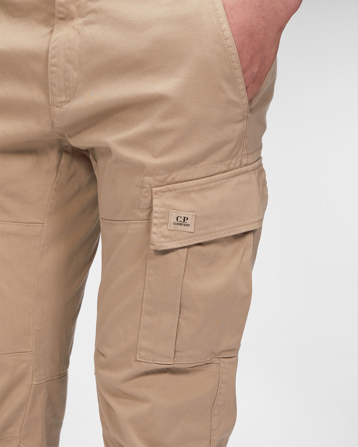 C.P. Company Stretch Sateen Cargo Pants Cobblestone Brown