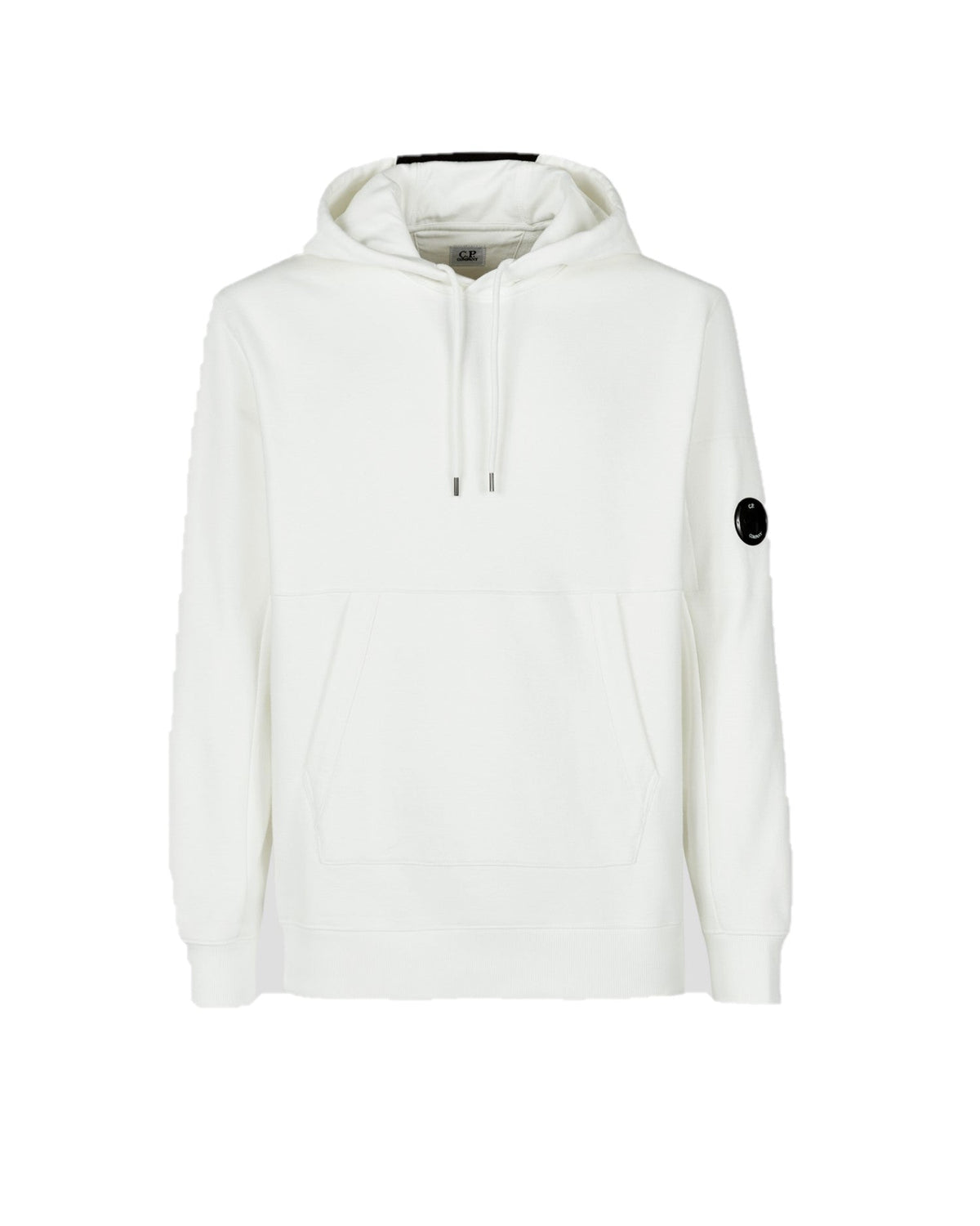 C.P. Company Diagonal Raised Fleece Pullover Hoodie Gauze White