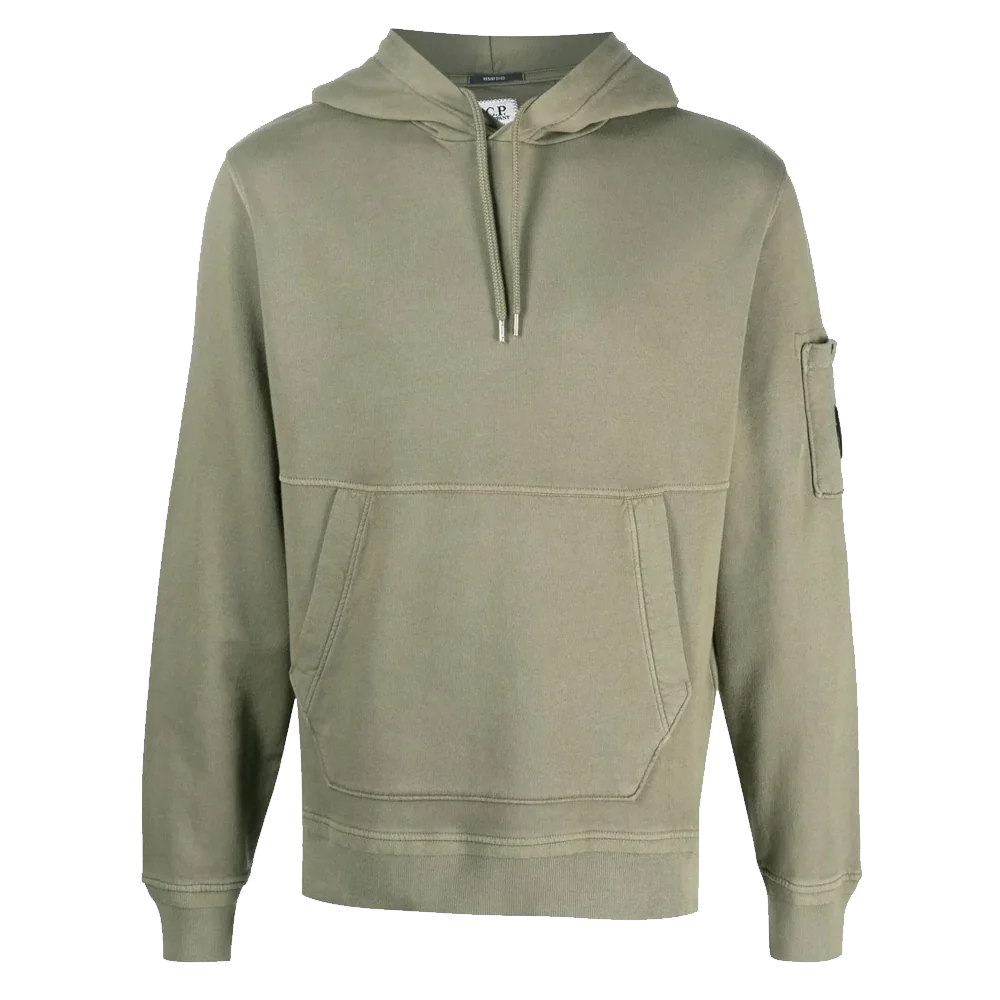 C.P. Company Cotton Fleece Hoodie Bronze Green