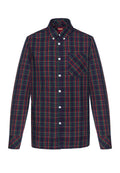 Merc Tartan Check Button-Down Shirt Neddy Navy