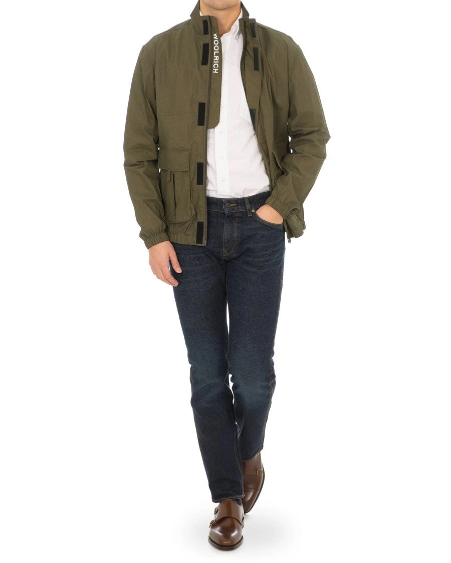Woolrich Papery Popeline Track Jacket Dark Green
