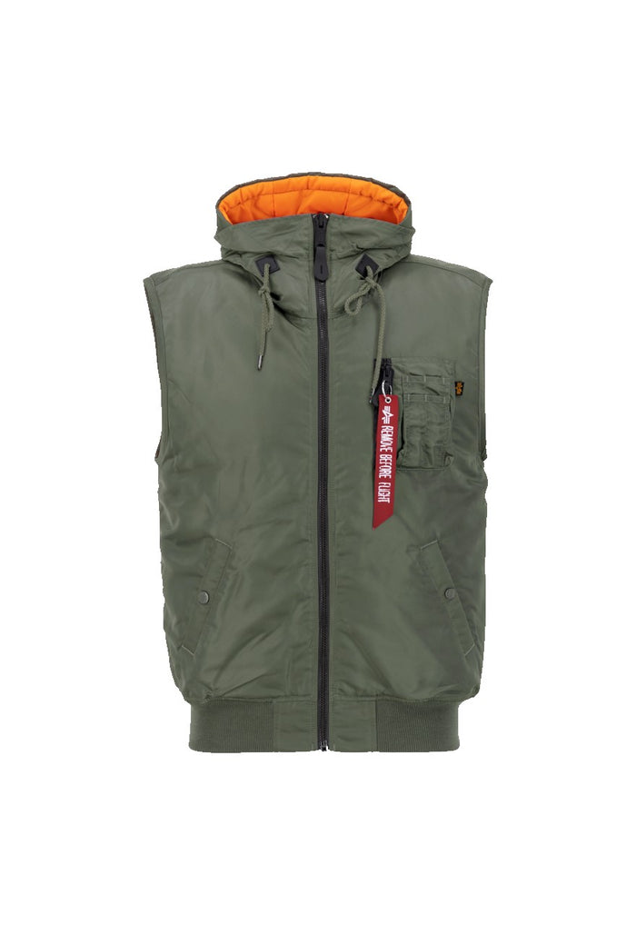 Alpha Industries Hooded MA-1 Vest Sage Green