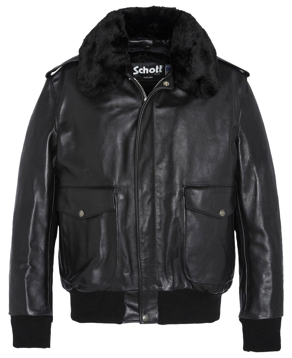 Schott NYC Iconic A-2 Flight Jacket Made In USA Black
