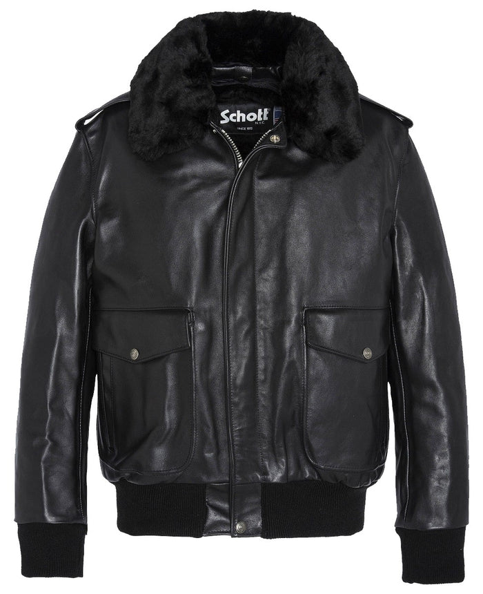Schott NYC Iconic A-2 Flight Jacket Made In USA Black