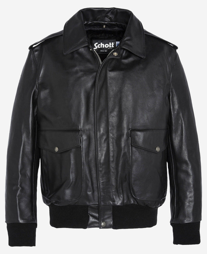 Schott NYC Iconic A-2 Flight Jacket Made In USA Black