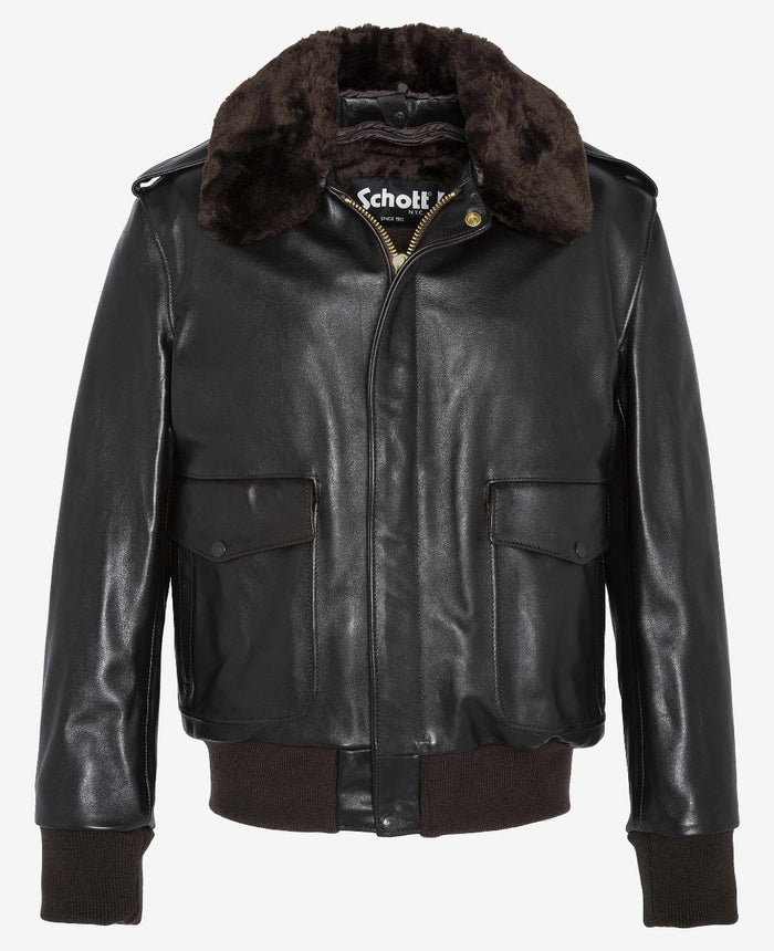 Schott NYC Iconic A-2 Flight Jacket Made In USA Brown