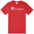 Champion Reverse Weave Script Logo T-Shirt Pink Red