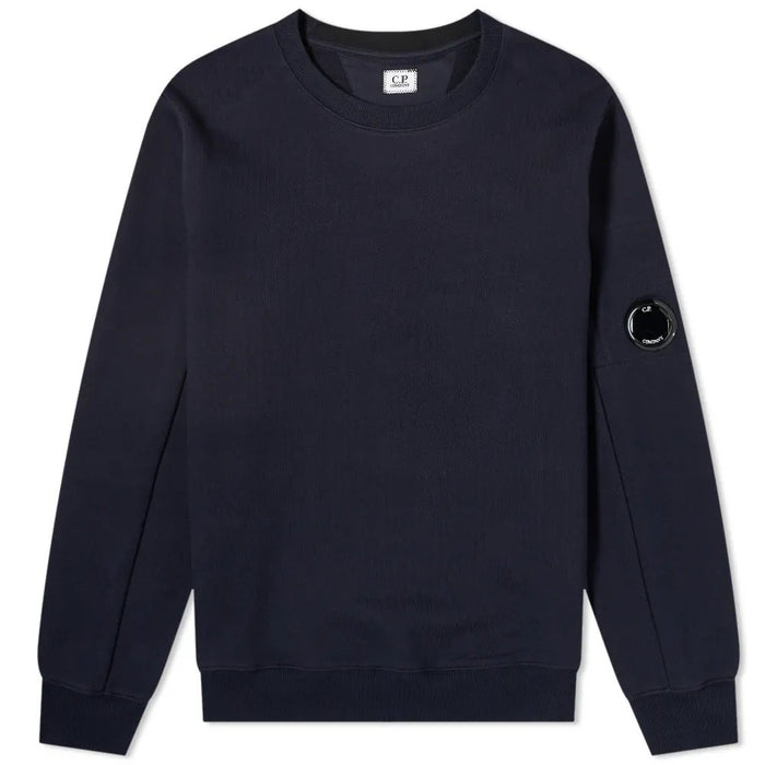 C.P. Company Diagonal Raised Fleece Crew Neck Sweatshirt Total Eclipse Blue