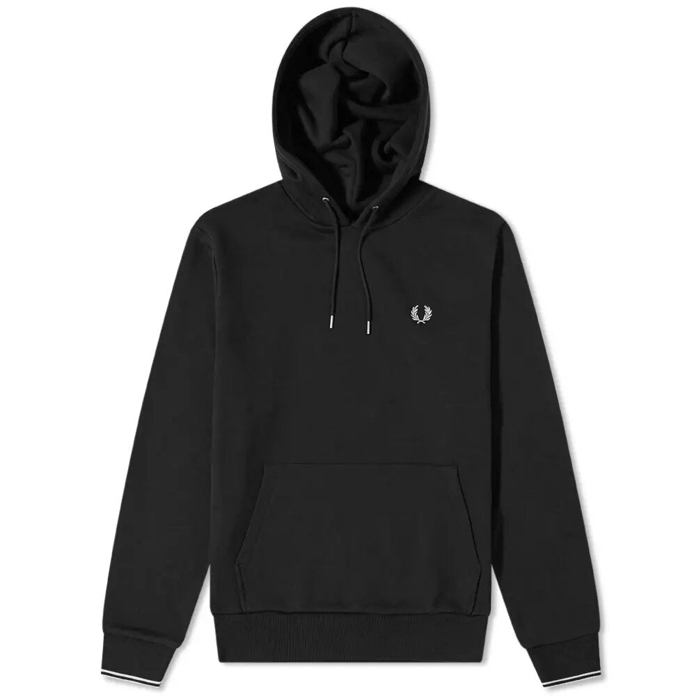 Fred Perry Tipped Hooded Sweatshirt Black