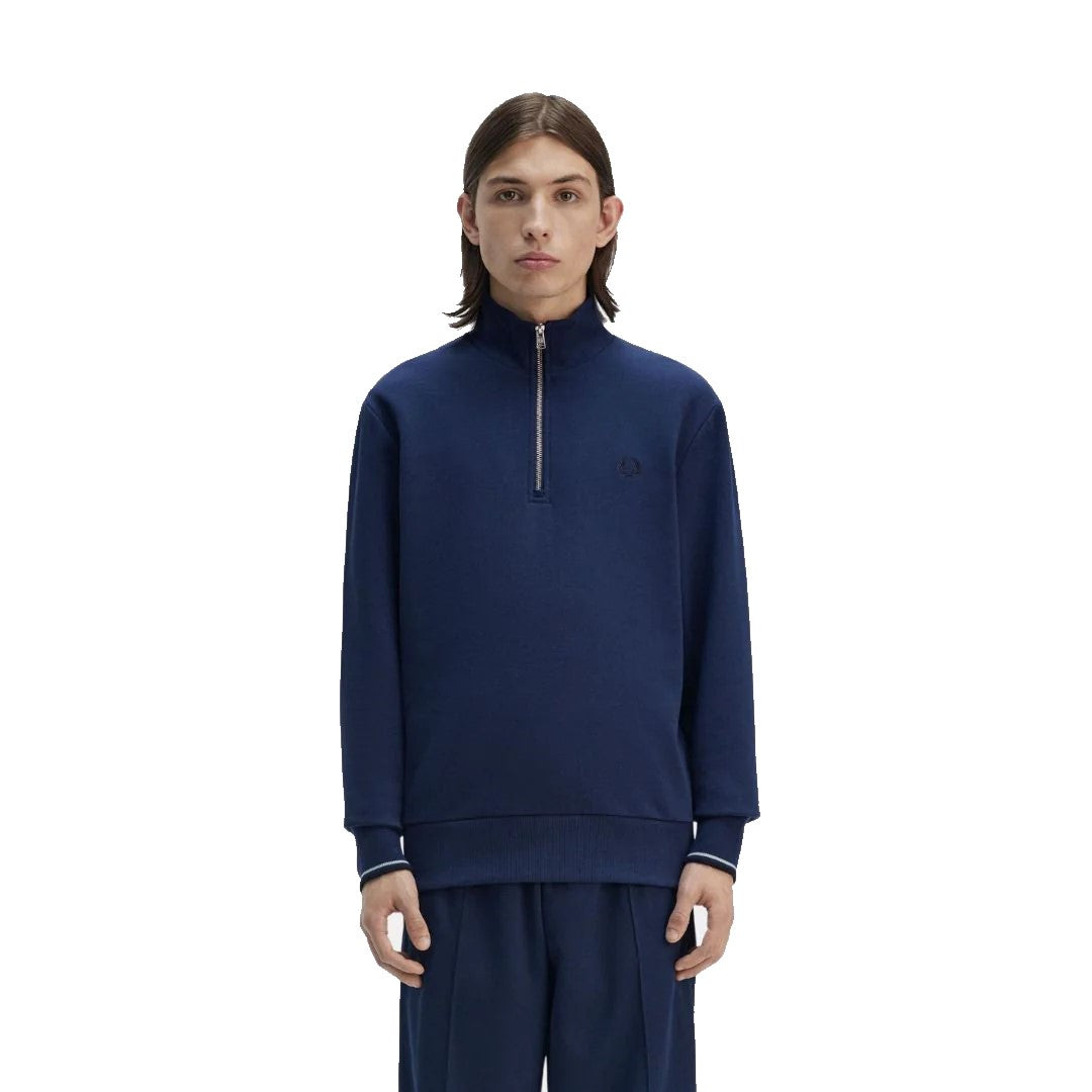 Fred Perry Half Zip Sweatshirt Tennis Blue