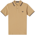 Fred Perry Slim Fit Twin Tipped Polo Warm Stone / French Navy / Navy