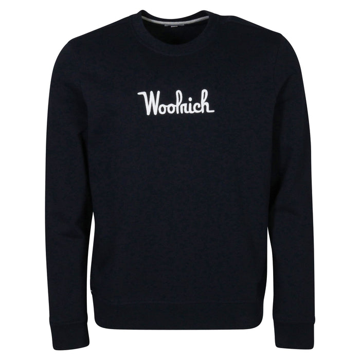 Woolrich Essential Crewneck Sweatshirt Melton Blue