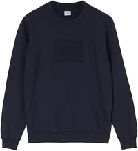 C.P. Company Light Fleece Mixed Garment Dyed Label Sweatshirt Navy