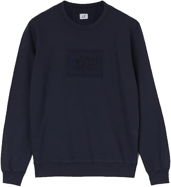 C.P. Company Light Fleece Mixed Garment Dyed Label Sweatshirt Navy