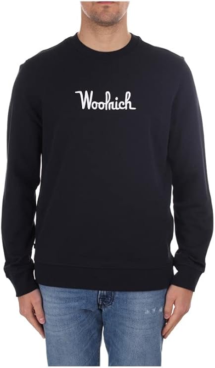 Woolrich Essential Crewneck Sweatshirt Melton Blue