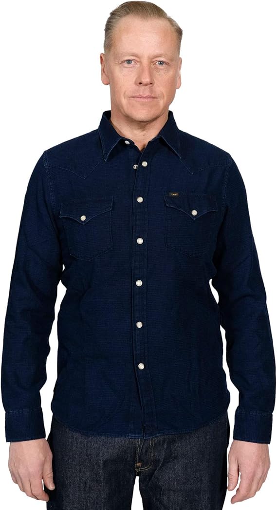 Lee 101 Western Shirt Bright Navy