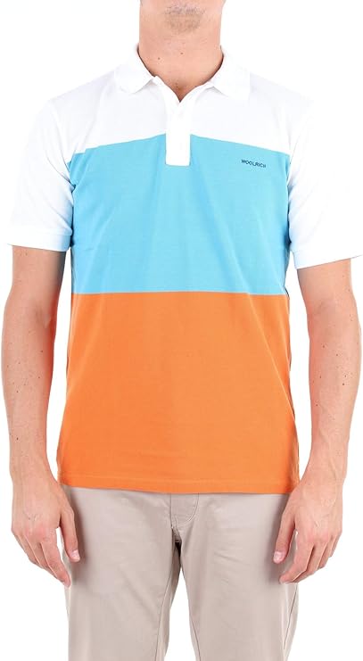 Woolrich Color Block Stripe Polo Shirt White