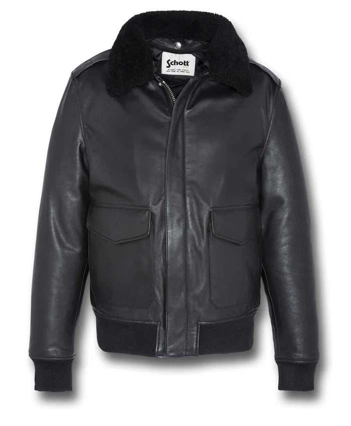 Schott A2 Leather Flight Jacket LC2412 Black