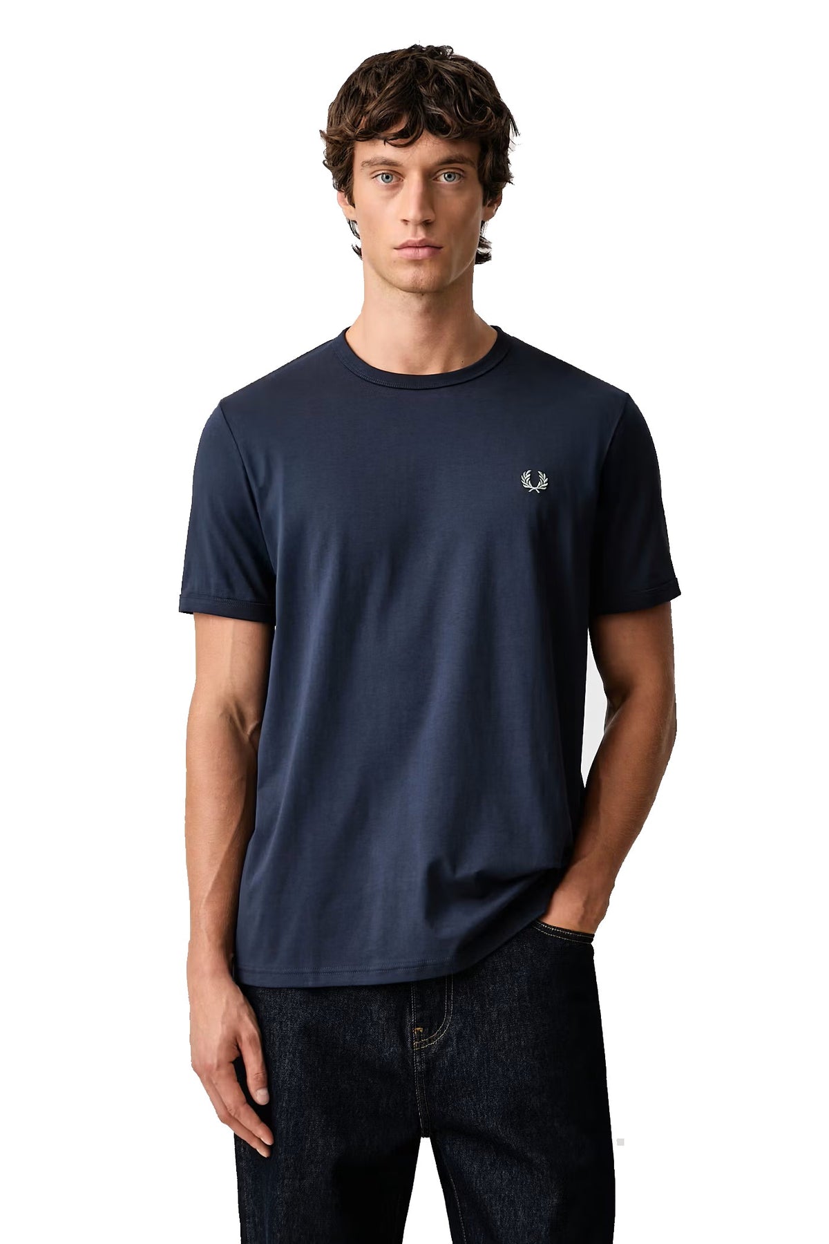 Fred Perry Ringer T-Shirt 738 Navy