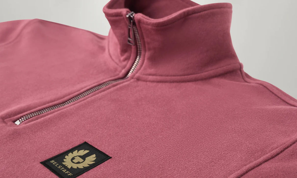Belstaff Quarter Zip Sweatshirt Mulberry