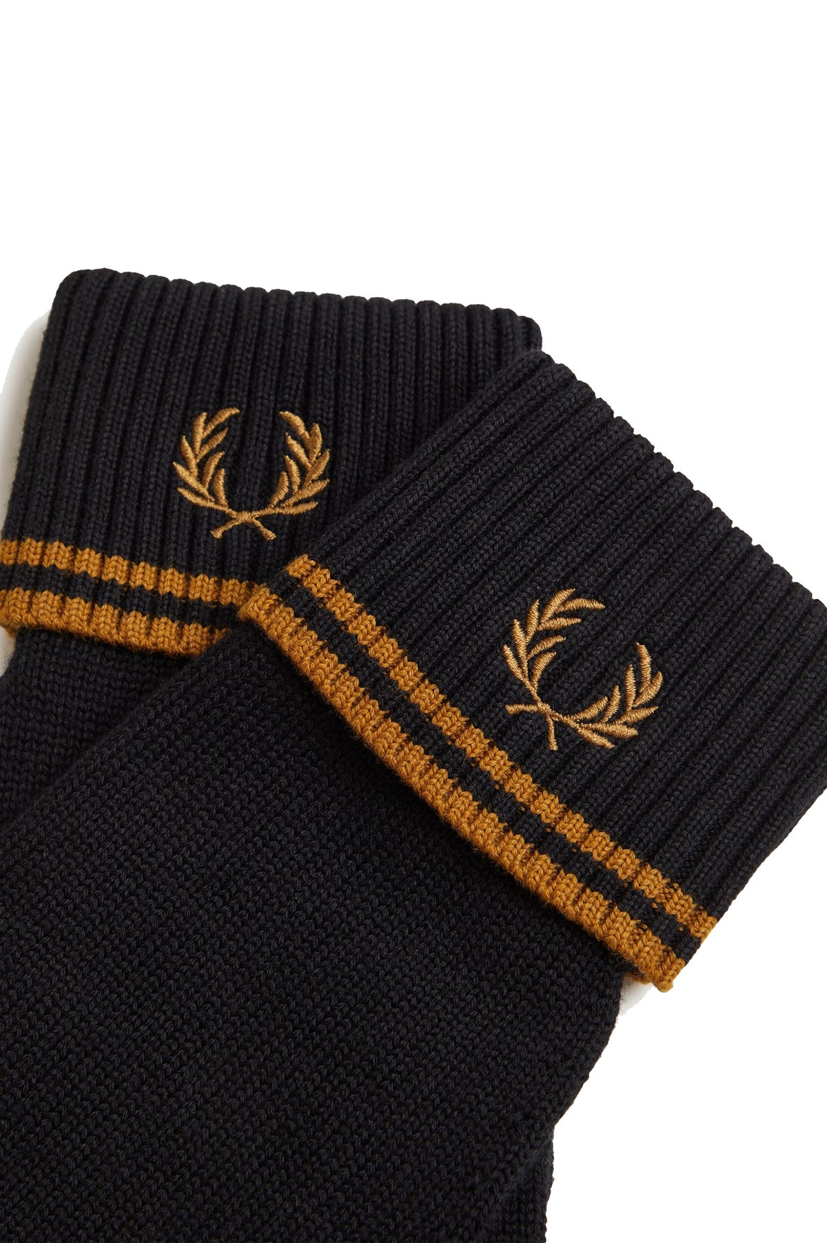 Fred Perry Guantes de lana merina con doble ribete C3318