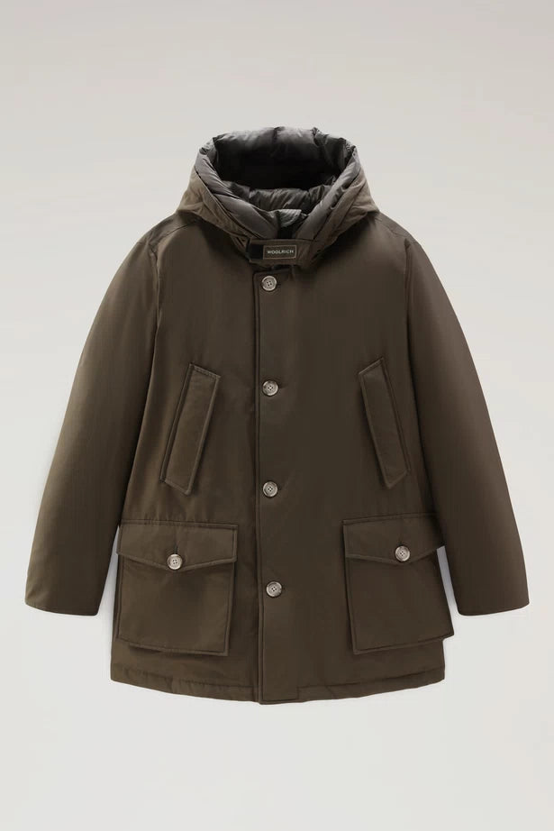 Woolrich Arctic Parka in Ramar with Protective Hood Dark Green