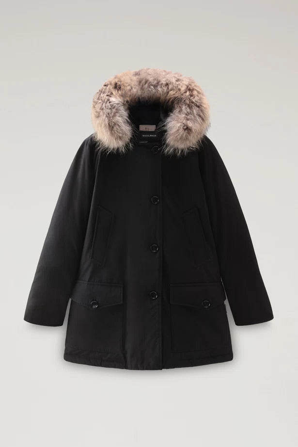 Woolrich Woman Arctic Parka in Ramar with Detachable Fur Trim Black