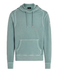 Belstaff Gauge Hoodie Garment Dye Lightweight Fleece Steel Green