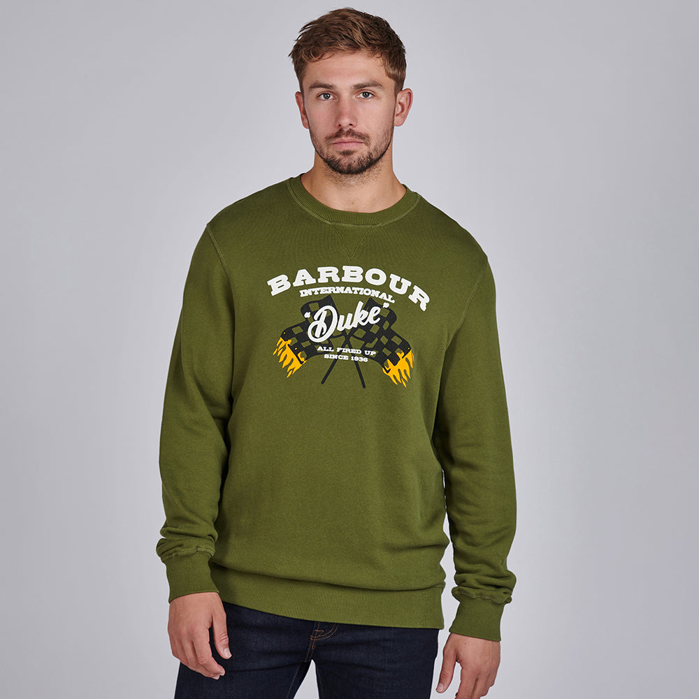 Barbour International Famous Duke Sweatshirt Vintage Green