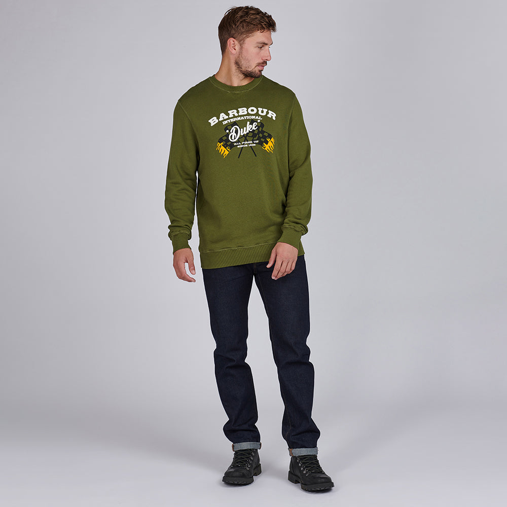 Barbour International Famous Duke Sweatshirt Vintage Green