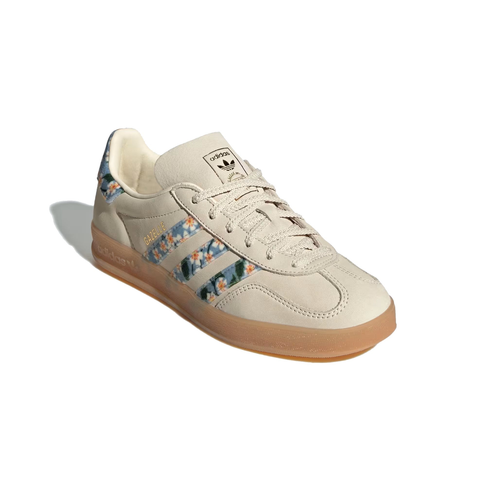 Adidas Gazelle Indoor Woman X Liberty London Shoes Cream White / Gold Metallic / Tactile Blue