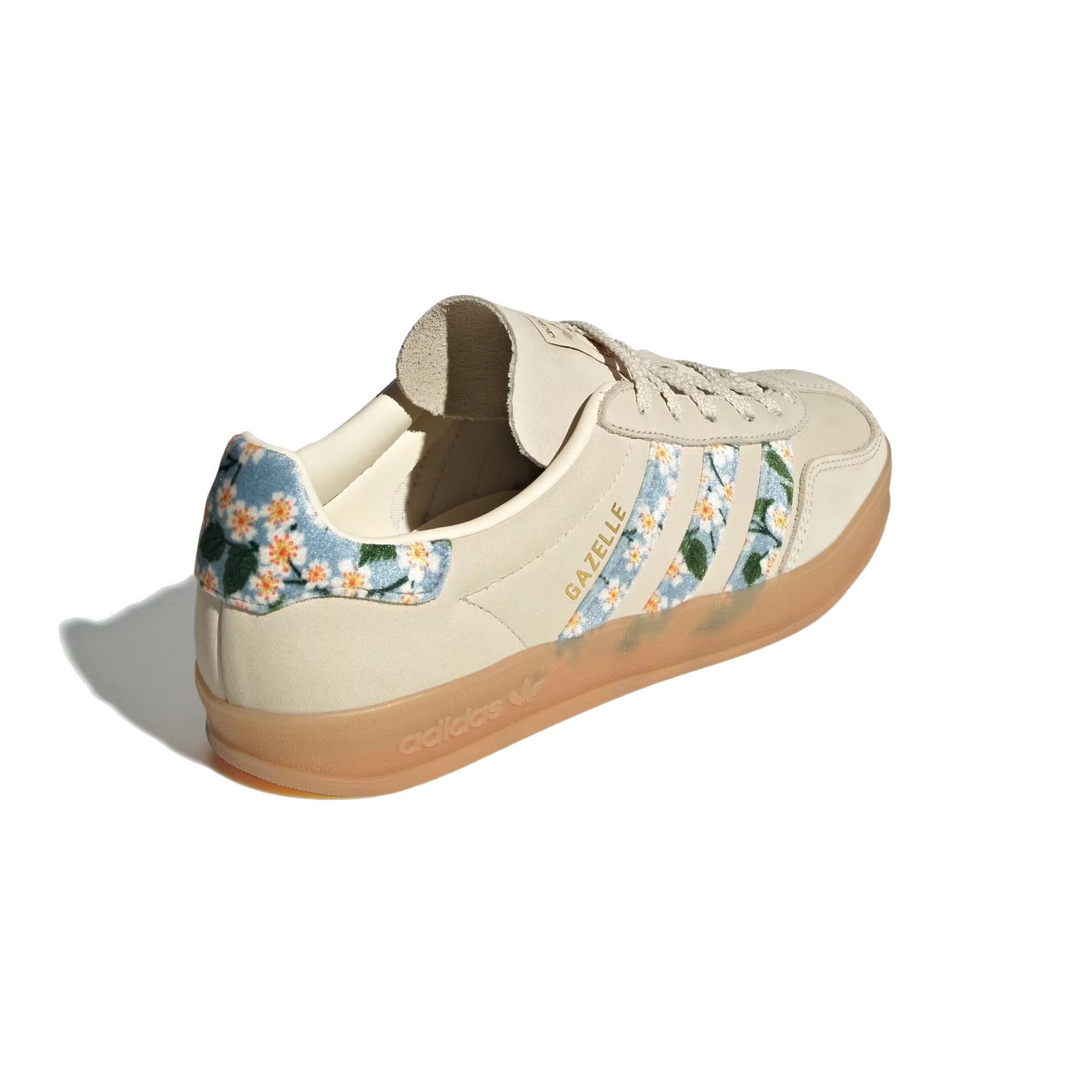 Adidas Gazelle Indoor Woman X Liberty London Shoes Cream White / Gold Metallic / Tactile Blue