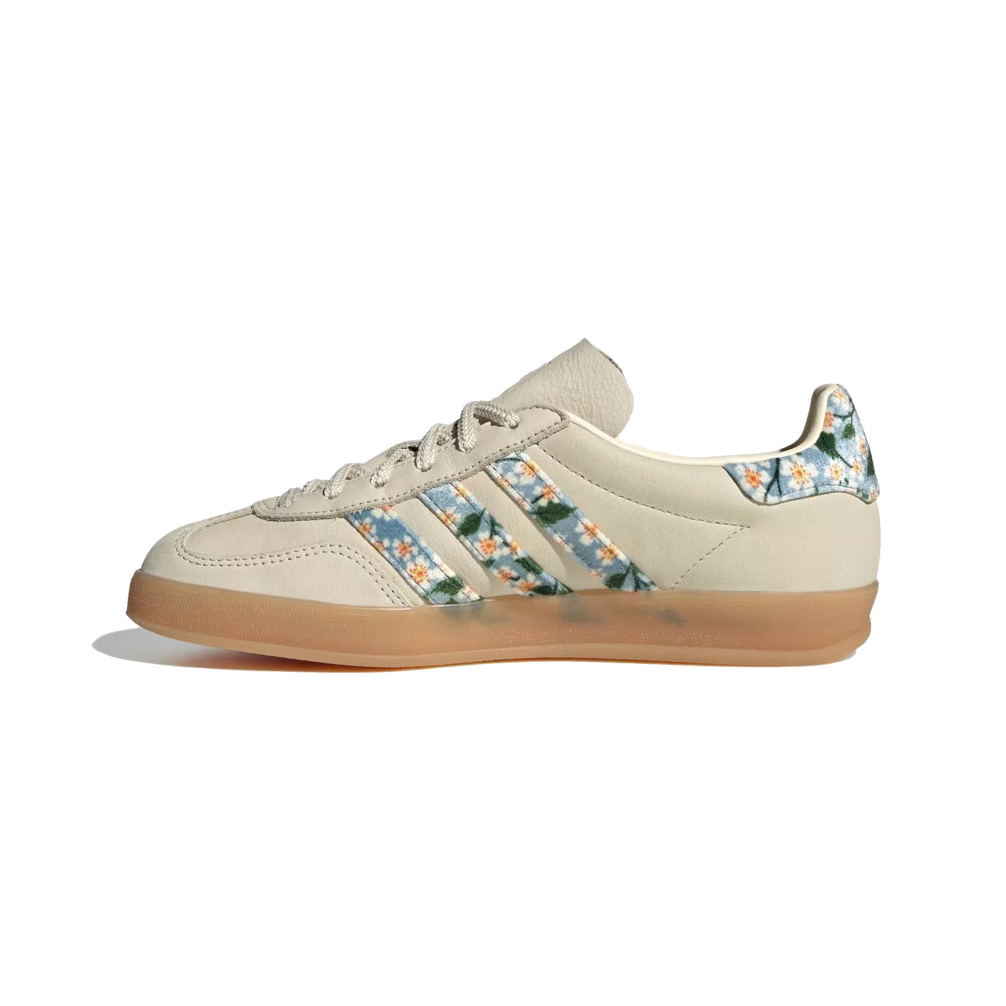 Adidas Gazelle Indoor Woman X Liberty London Shoes Cream White / Gold Metallic / Tactile Blue