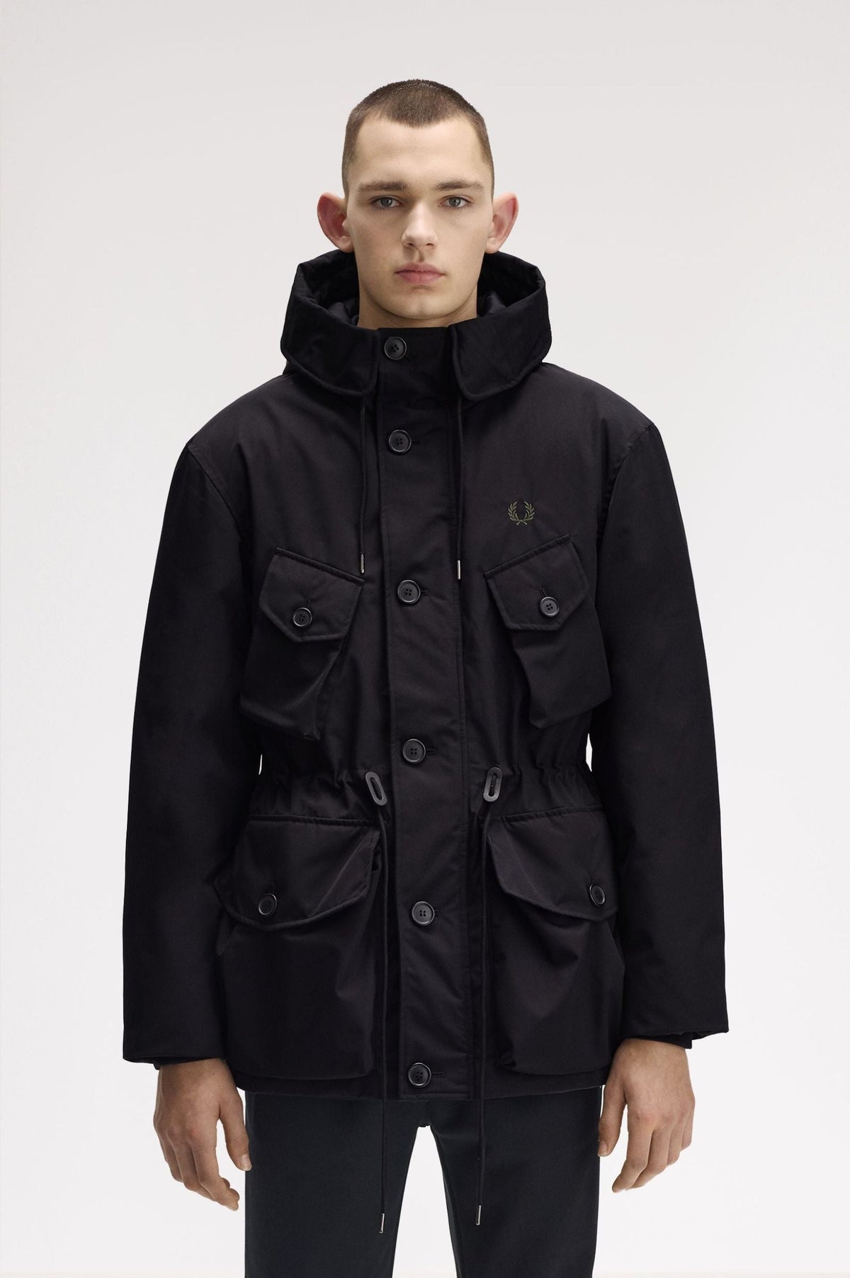 Fred Perry Patch Pocket Puffer Jacket Black