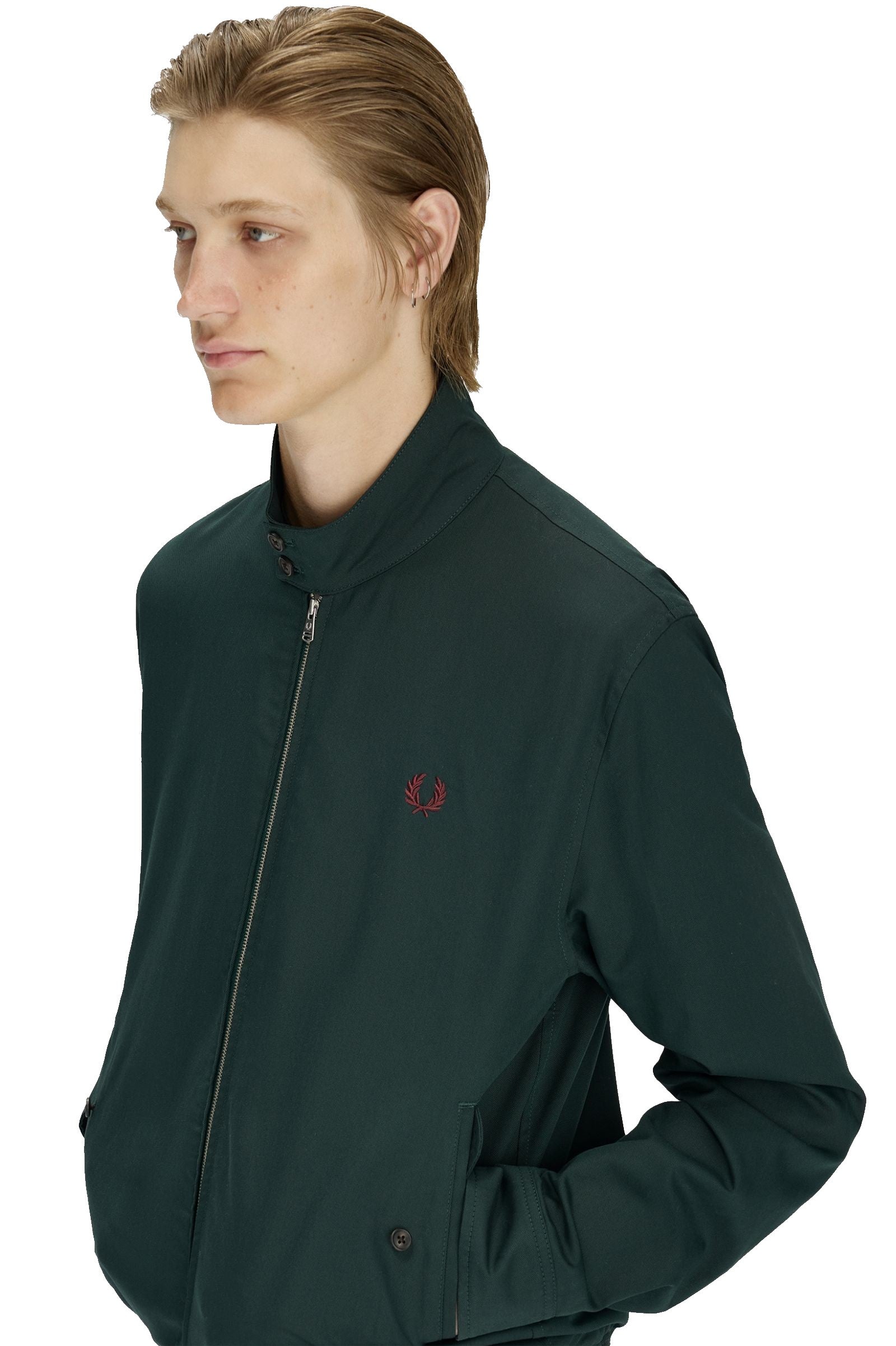 Fred Perry Twill Harrington Jacket Grassroots Green