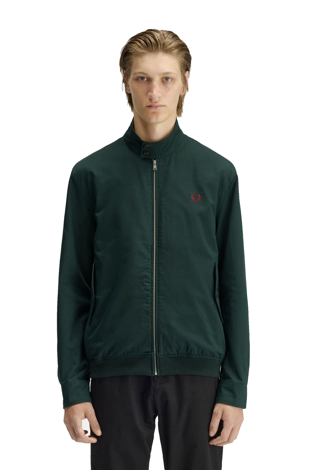 Fred Perry Twill Harrington Jacket Grassroots Green
