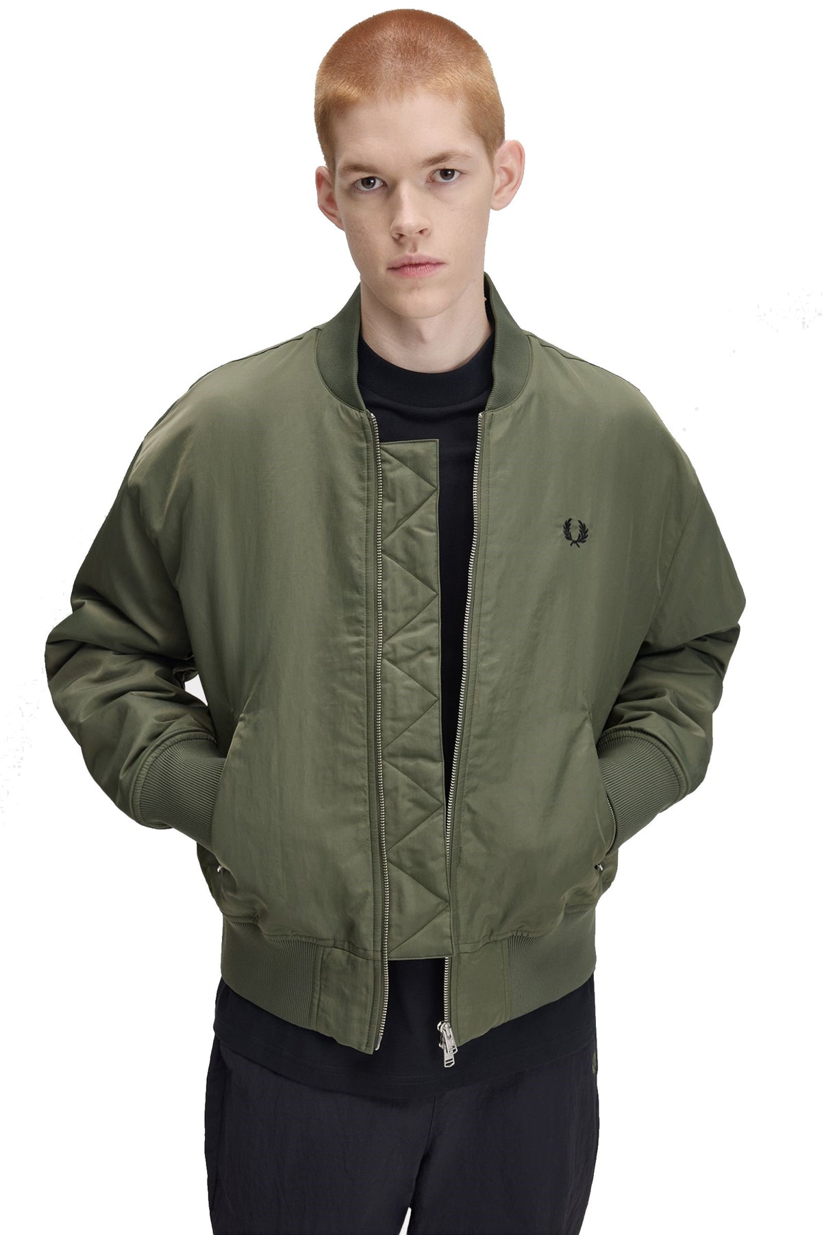 Fred Perry Chaqueta Bomber Tenis Acolchada Verde