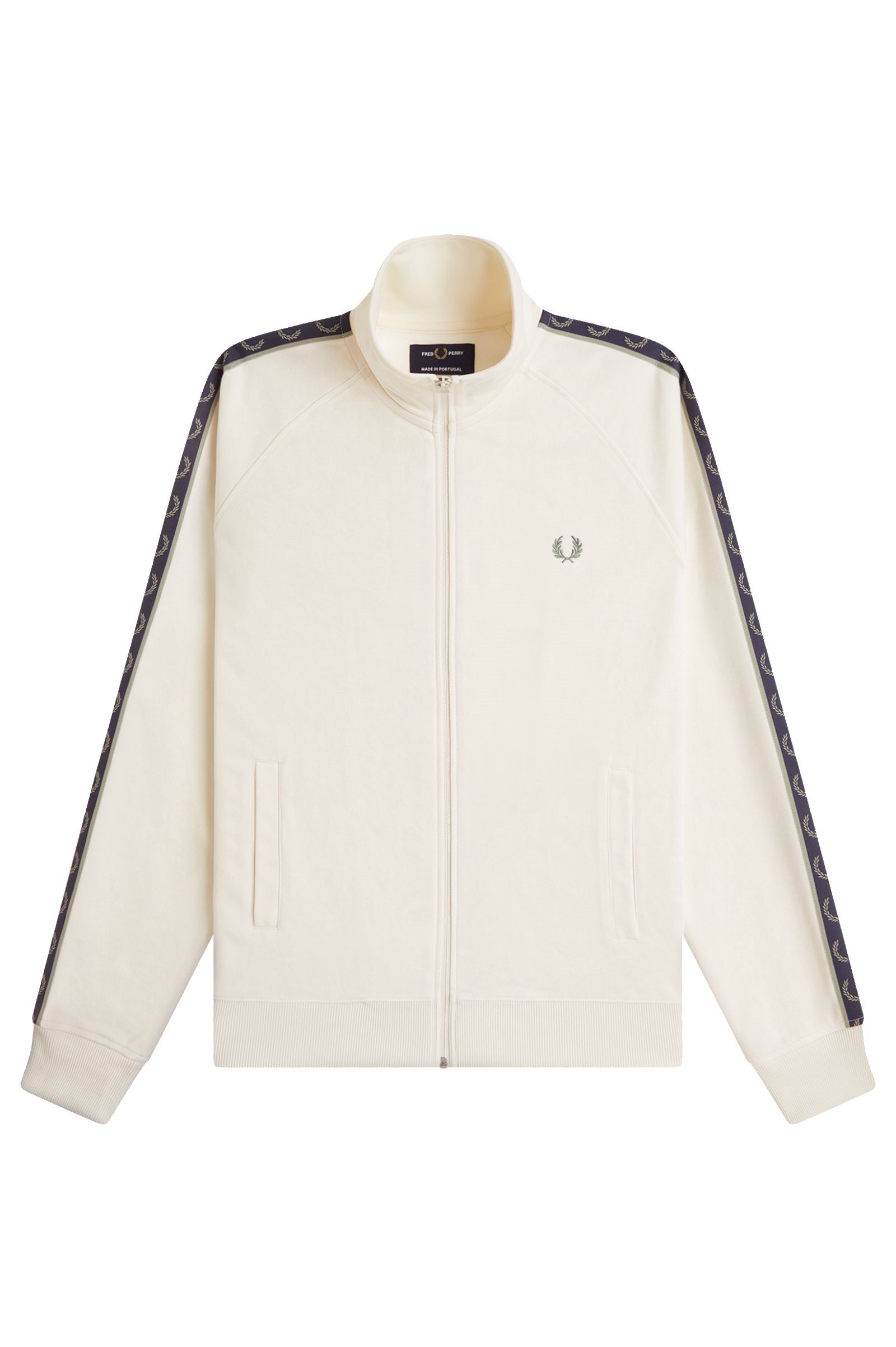 Fred Perry Contrast Tape Track Jacket J5557 Ecru