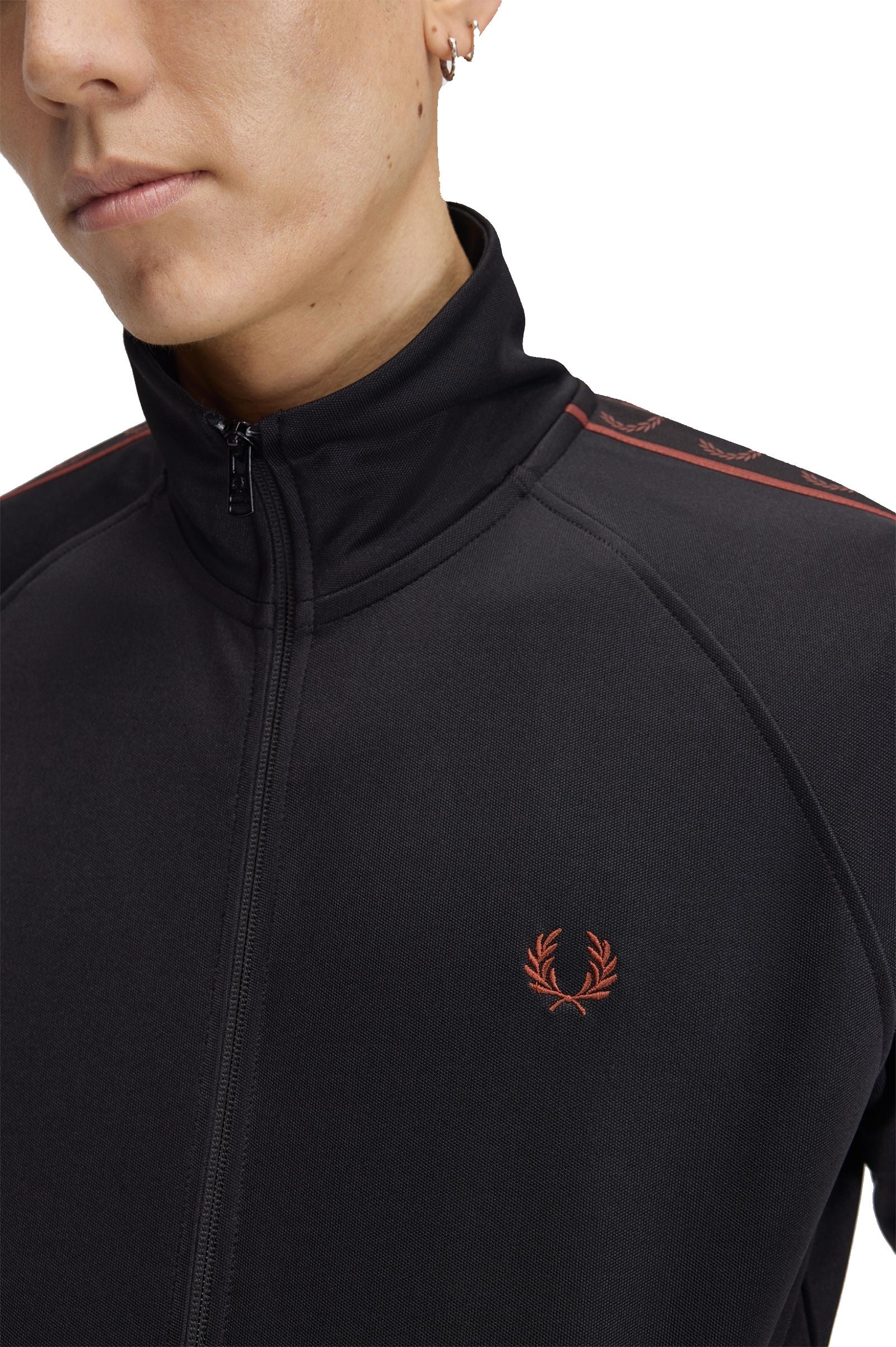 Fred Perry Contrast Tape Track Jacket J5557 Black