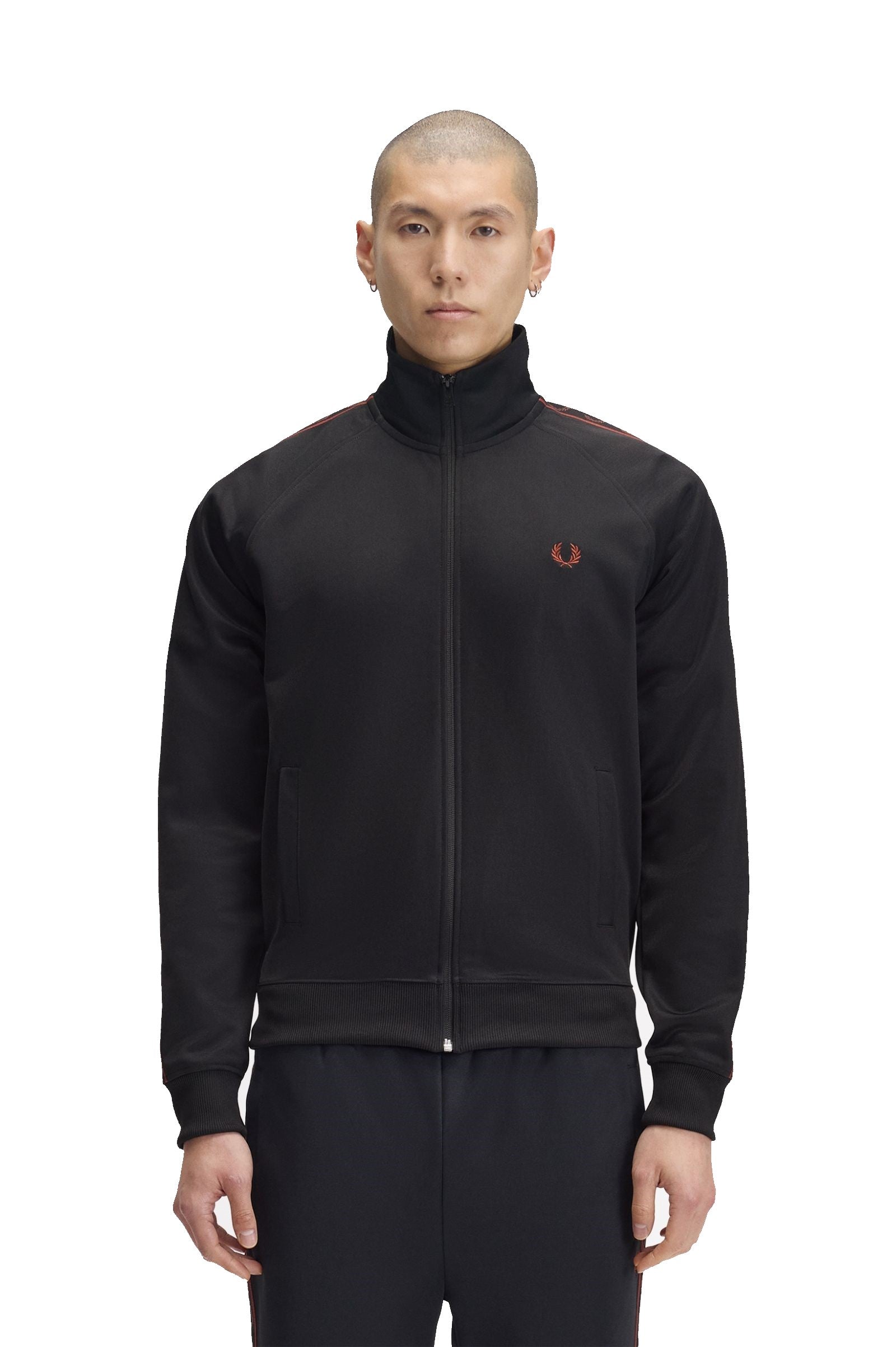 Fred Perry Contrast Tape Track Jacket J5557 Black