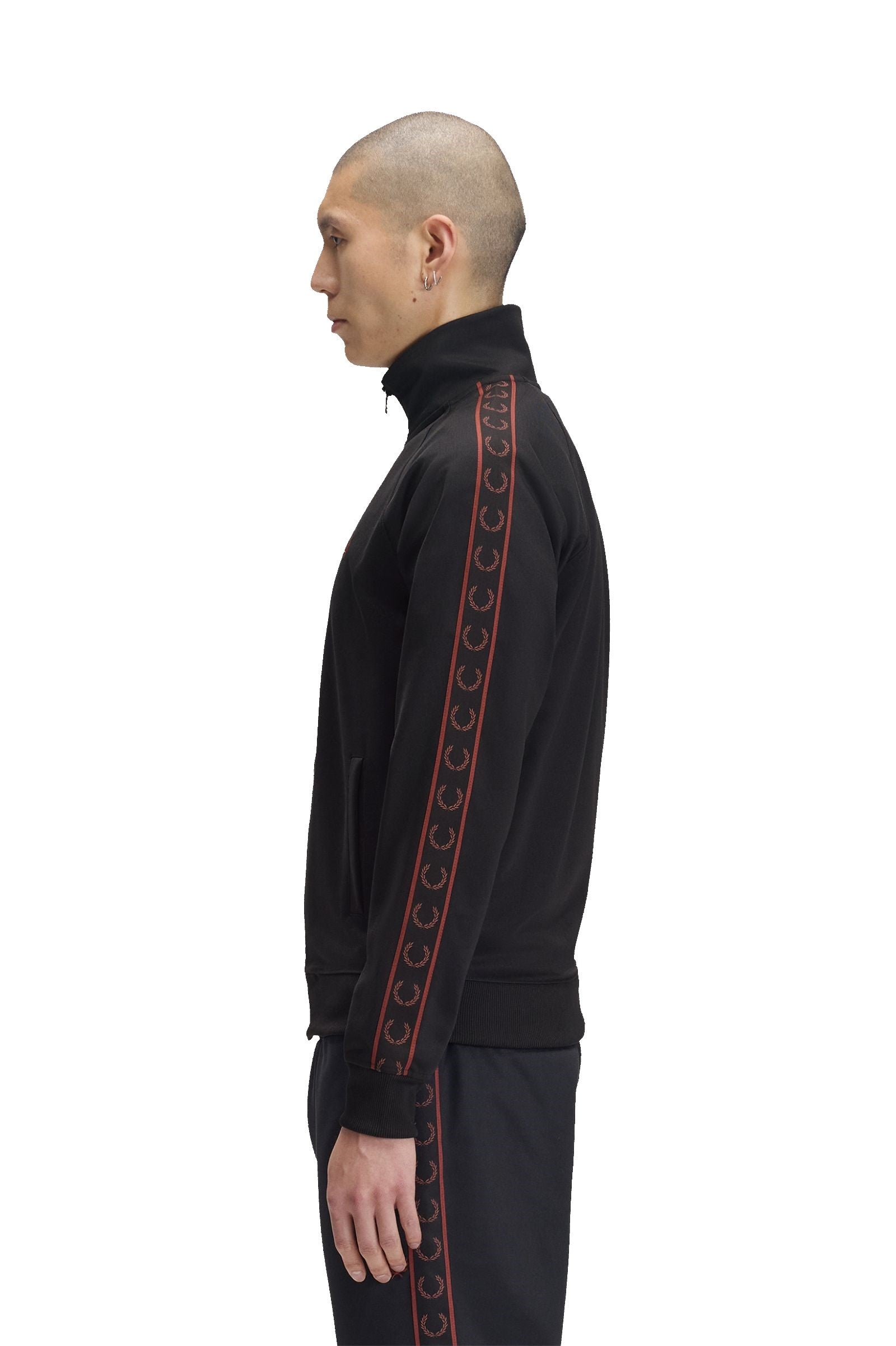 Fred Perry Contrast Tape Track Jacket J5557 Black
