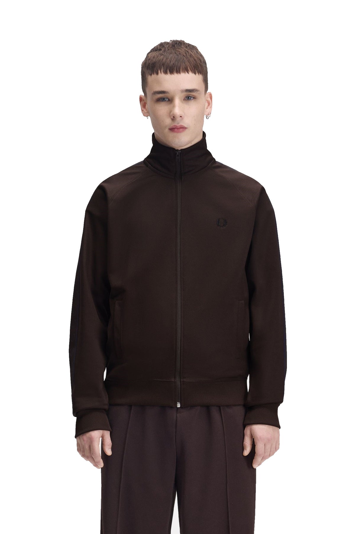 Fred Perry Chaqueta Chandal Cinta Deportiva Contraste Marron J5557